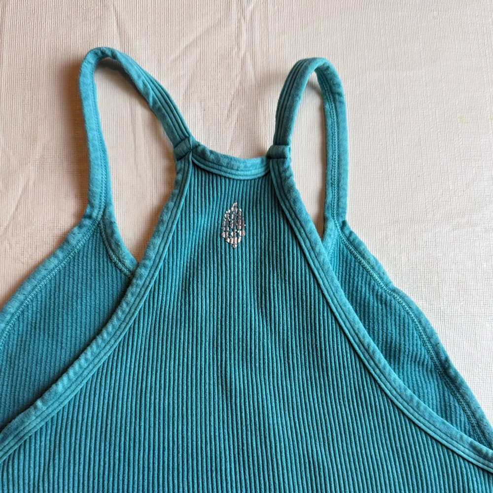 FP Movement Run Happy Tank Gray and Teal Ribbed Tank Tops Size M/L - Picture 11 of 11